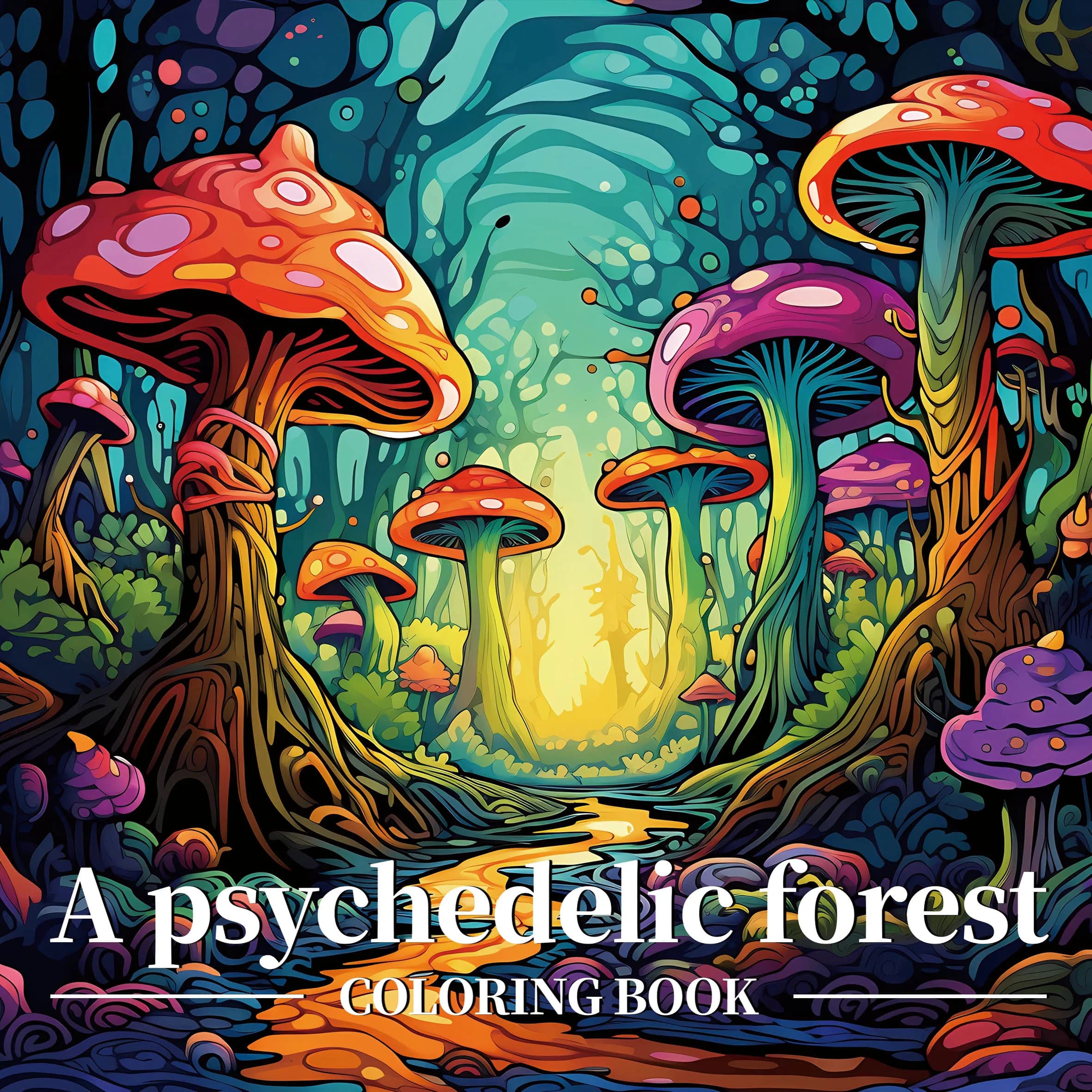 A Psychedelic Forest Patterns Coloring Book for Adults And Teens Cute Drawing Book Perfect Gift for Party and Birthday