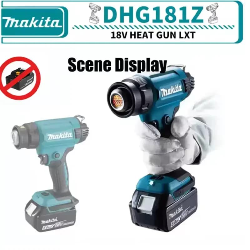 Pistola ad Aria Calda Portatile Makita 18V Senza Fili con Display LED, Soffiatore Termico per Saldatura 550 ° Pistola Termica con Controllo della Temperatura a 3 Livelli