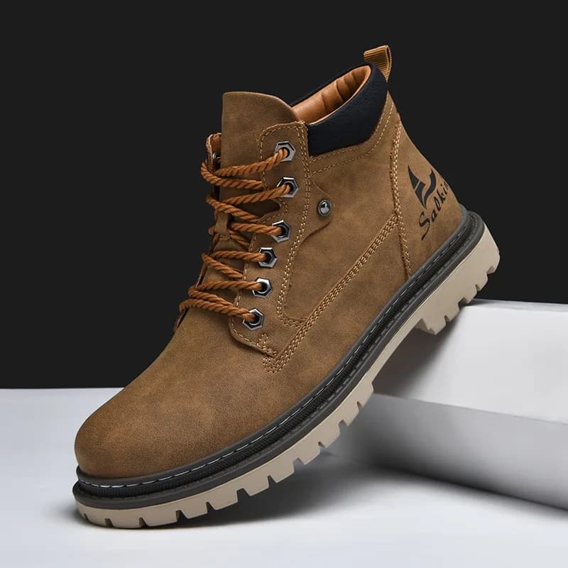 Handmade Men Boots Ankle Winter Leather Shoes Autumn Outdoor Hiking Boots Sneakers Hombres Botas High Top Footwear Anti Slip