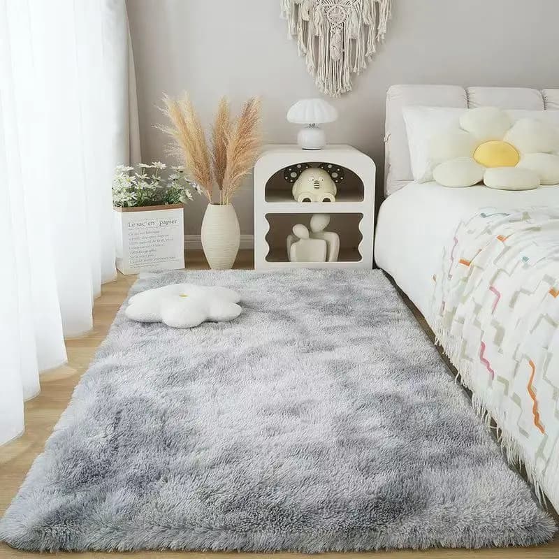 Tappeto di Lusso in Seta e Lana Sfumata - Morbido Tappeto a Pelo Lungo, Antiscivolo e Lavabile, per Camera da Letto e Soggiorno, Elegante Tintura Hi-End