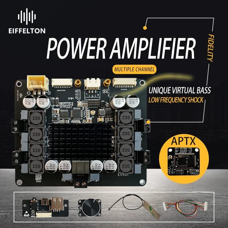 4.1dsp aptx Bluetooth amplifier multichannel audio tuning high-power stereo 3d surround, electronic frequency for family car