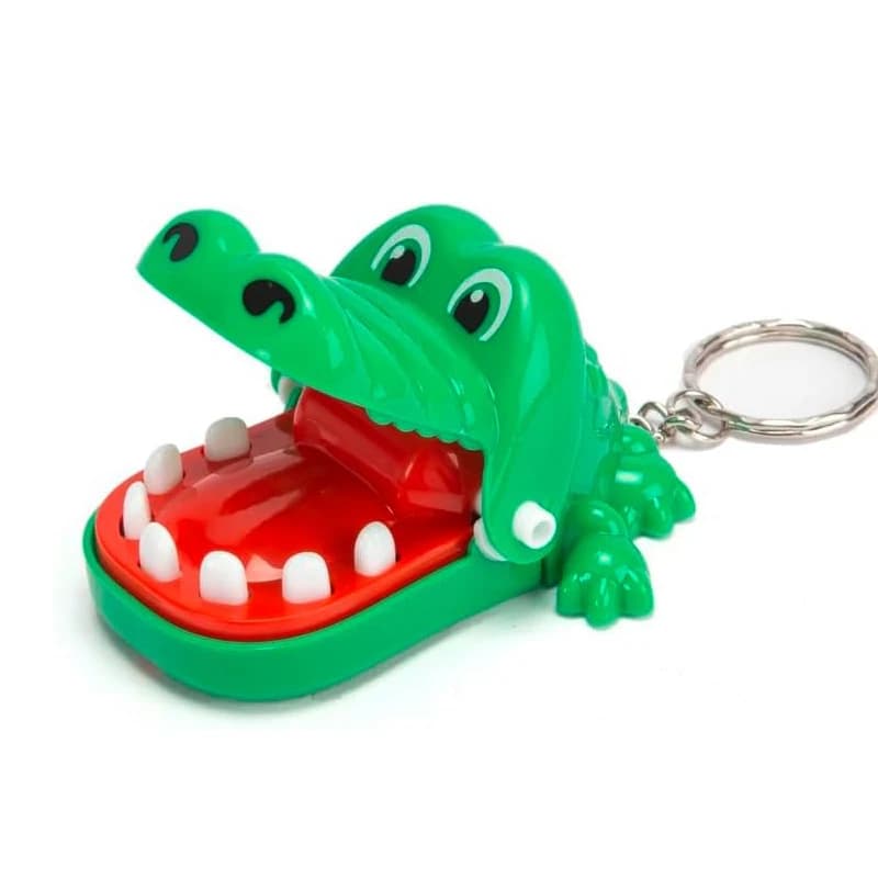 Novità Portachiavi Divertenti Denti di Coccodrillo Giocattoli Gioco per Bambini Adolescenti Ragazzi Ragazze Adulti Coccodrillo Mordere Dito Dentista Piccoli Regali