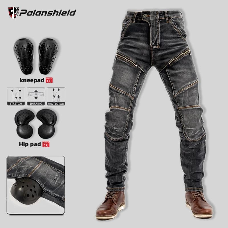 Jeans da moto da uomo Pantaloni da moto Equipaggiamento protettivo Pantaloni da moto da turismo Pantaloni da motocross Jeans elasticizzati con equipaggiamento protettivo CE