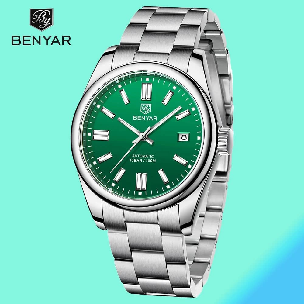 BENYAR Men's Automatic mechanical watches 100M Waterproof watch Stainless steel reloj hombre BY5185 men's underwater watch