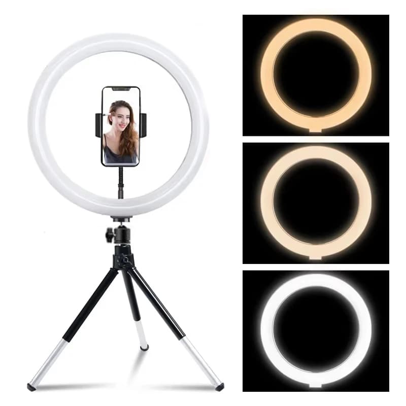 Anello luminoso a LED da 12 pollici con telecomando, supporto per treppiede, lampada LED per selfie, luce fotografica dimmerabile per studio fotografico