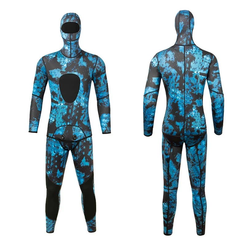3MM Blue Mimetic Neoprene Diving Mute Customizable with Dive Logo, Surf, Snorkeling and Swimming - Wholesale