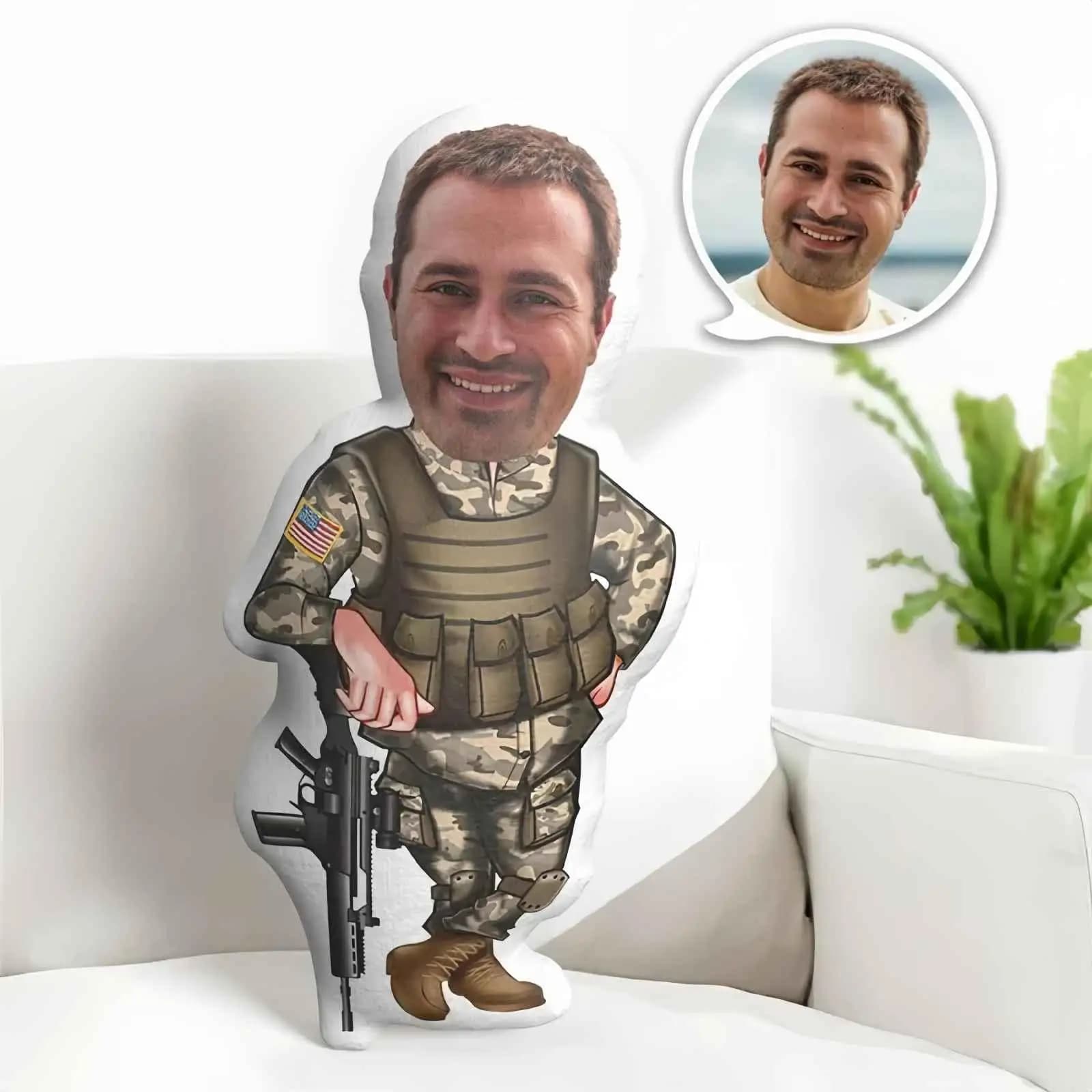 Cuscino personalizzato in stile militare, adatto per gli appassionati di sport, compleanni di coppie, Natale, Ringraziamento, regali di Halloween,