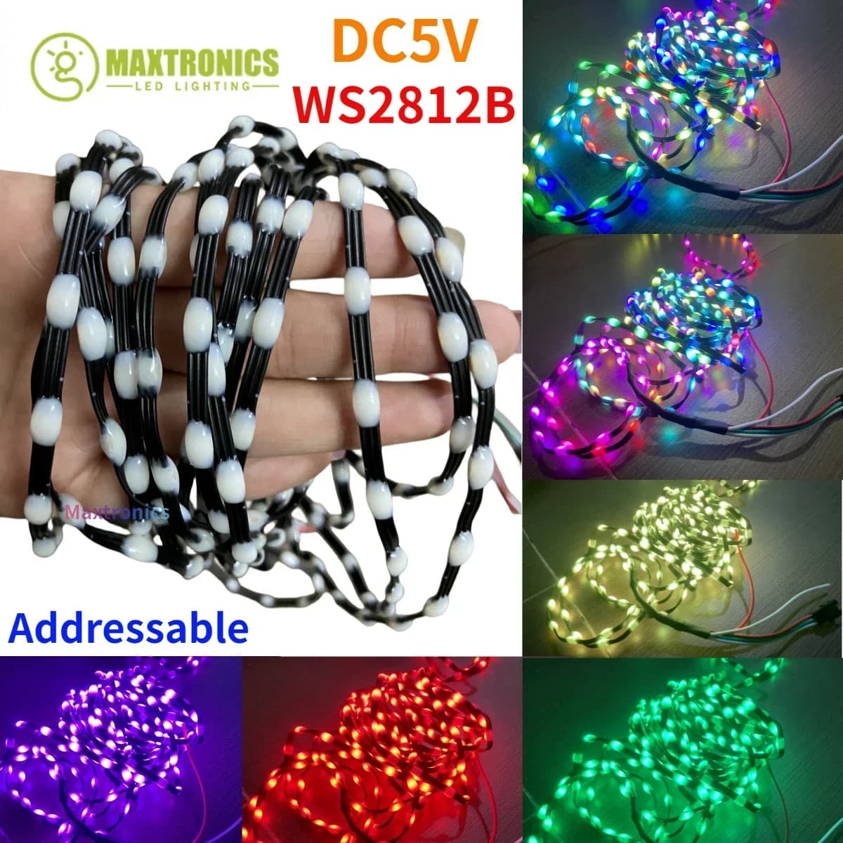 1000-3000 pz DC5V WS2811 LED Pebble Pixel String Light GRB indirizzabile Full Color IP67 15/20/25/30mm/50mm/100mm passo fata lampada