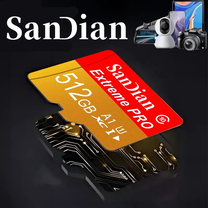 Compact Memory Card 512GB 256GB 64GB Micro TF SD Card SD Cards TF Cards Temperature Proof V30 for GPS/E-Reader/Laptop