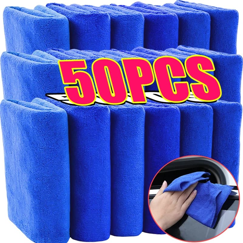 50/5pcs Microfiber Towels Car Wash Drying Cloth Towel Household Cleaning Cloths Auto Detailing Polishing Cloth Home Clean Tools