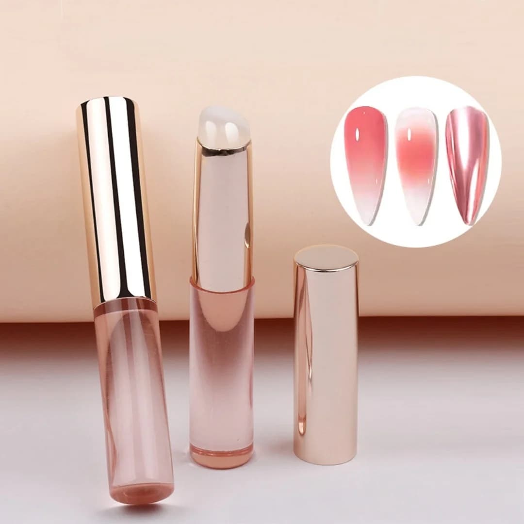 Miglioramento delle unghie ripetuto Halo Dye Penna in silicone Professionisti Trucco in polvere Asta per pulire l'asta per rossetto Cambio graduale Fard