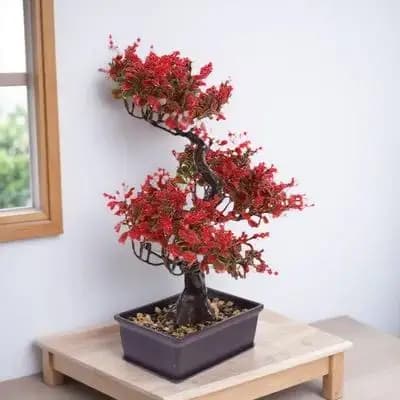 Artificial Plastic Bonsai, Green Plants Simulate, Bonsai Finto in Vaso, Ornament for Home, Office, Desk, Fin Plant