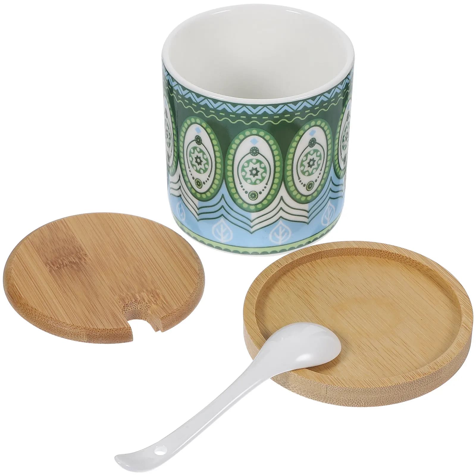 Set di Contenitori in Ceramica per Spezie e Condimenti, Pratico Ausilio da Cucina, Barattoli per Conservazione