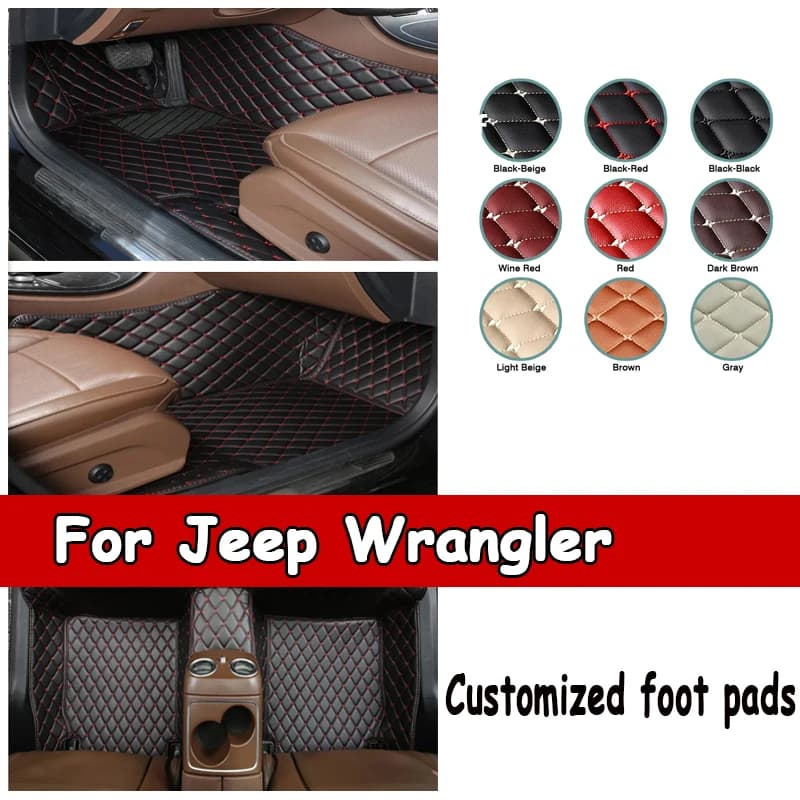 Tappetini per auto per Jeep Wrangler (CRAVE PORTE) 2011 2012 2013 2014 2015 2016 2017 Tappetini per auto personalizzati per automobile