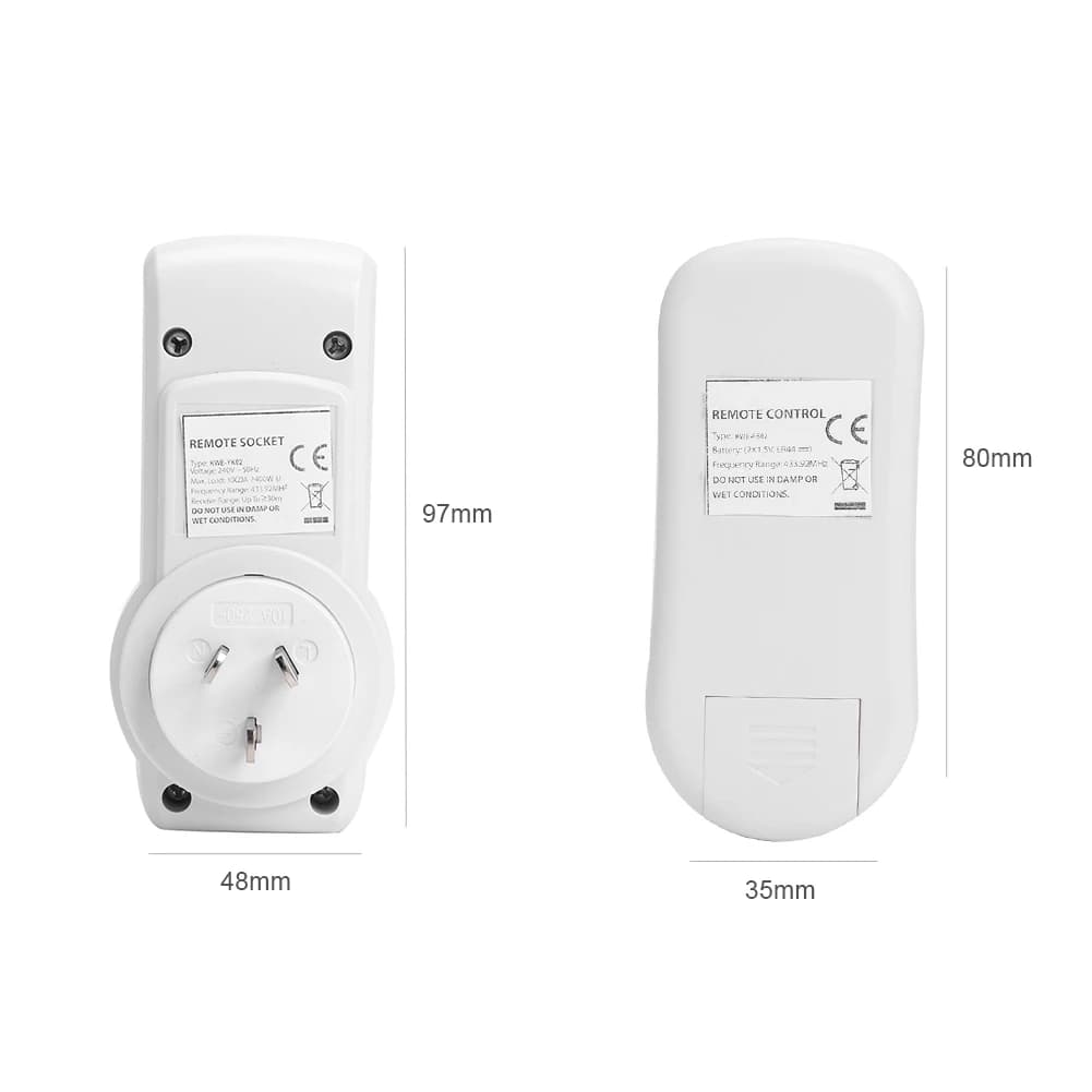 Presa Intelligente con Telecomando Wireless 433.92Mhz, Interruttore On/Off 10A per Luci