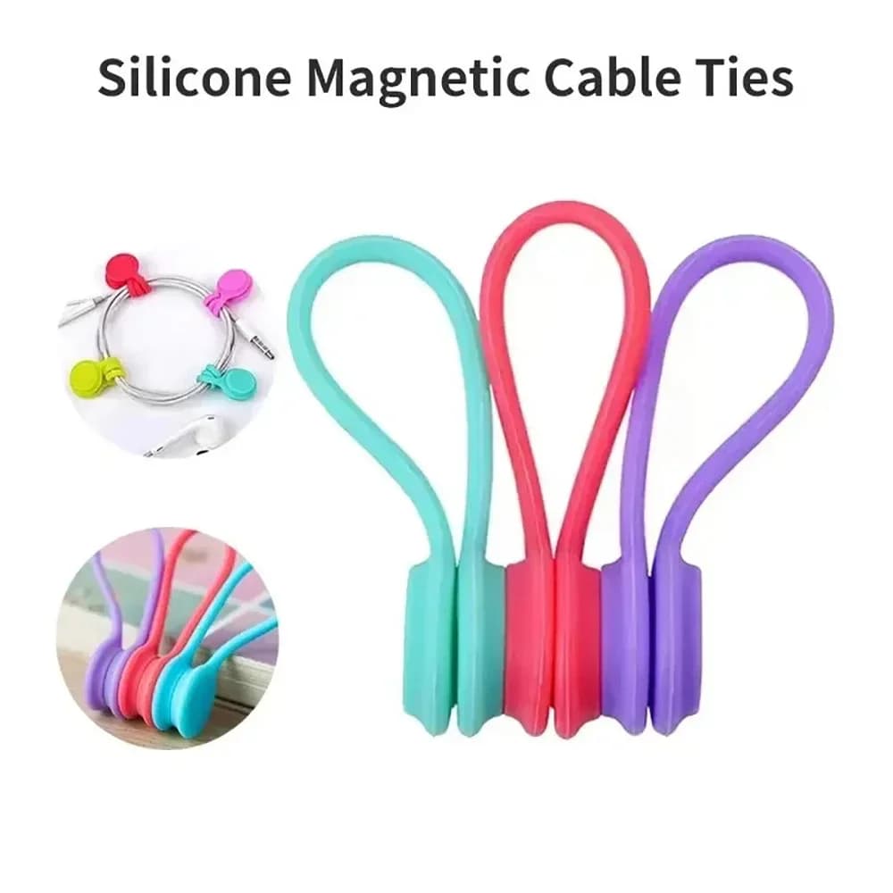 5/10pcs Cable Management Organizer Reusable Magnetic Cable Ties Silicone USB Data Cord Winder Earphone Wire Protector Ties Stand