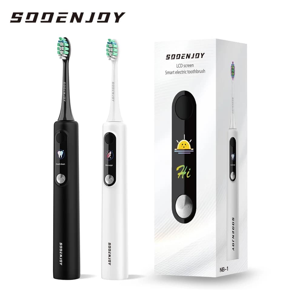 SOOENJOY Smart LCD Screen Sonic Electric Toothbrush NB-1 DIY mode Cleaner IPX7 waterproof automatic toothbrush for adults