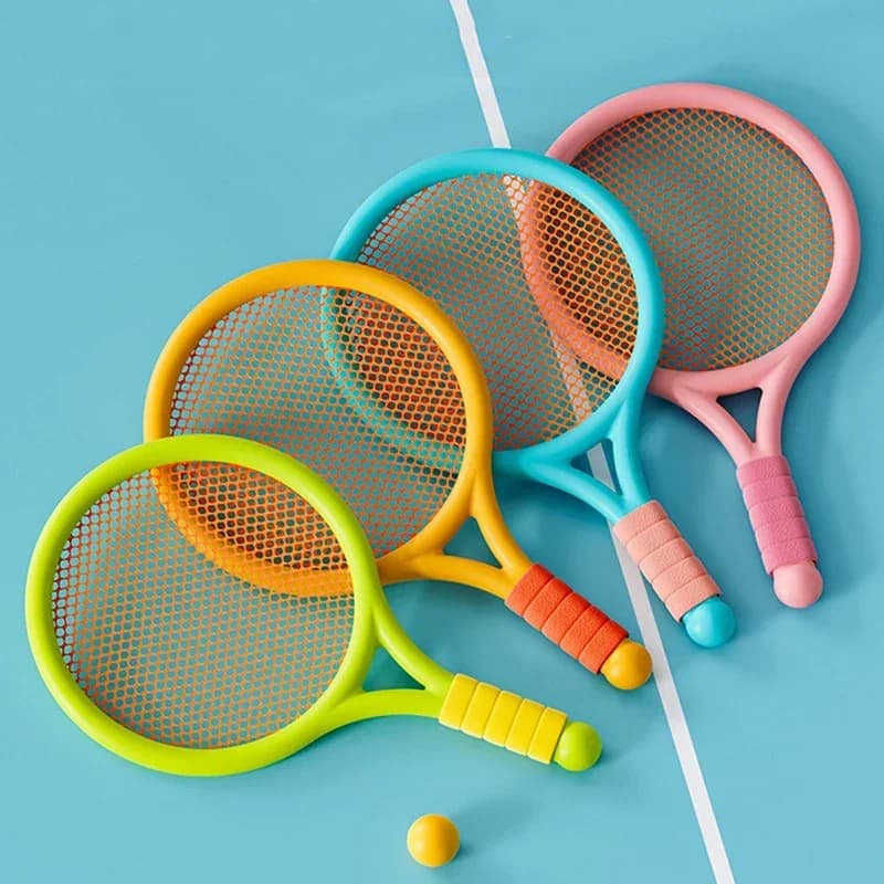 Racchetta da tennis per bambini, 1 paio di giocattoli da badminton da tennis, racchette da tennis con palline, set di racchette da badminton per giochi sportivi indoor/outdoor