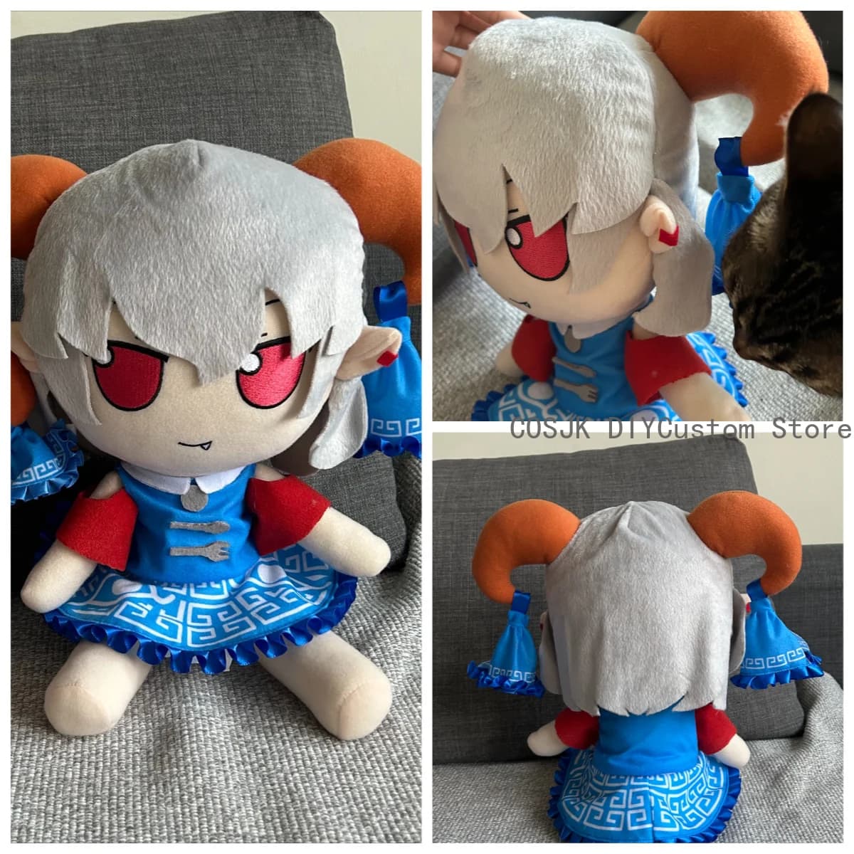 Anime Fumo Touhou Project Totetsu Yuma - Statuetta in Peluche da 30 cm, Modello in Posa Seduta, Cuscino Maumet, Regalo di Natale a Tema Cartone Animato