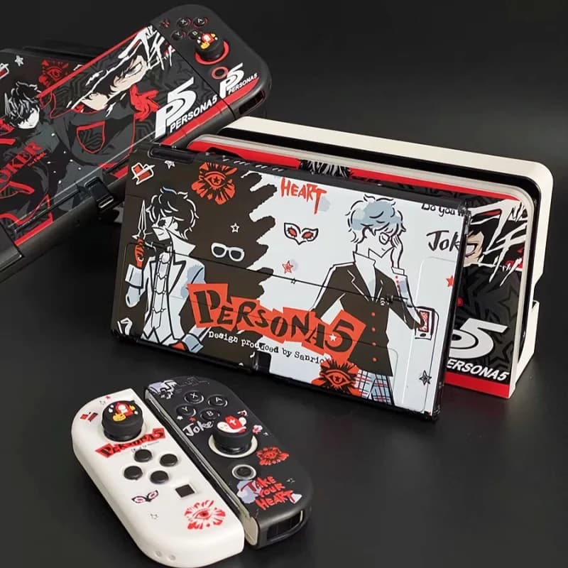 Custodia Protettiva Rigida Switch Persona 5 Joker Compatibile con Oled Ns Joycon Lite Dock, Cover Anti-Graffio per Amanti dei Giochi e Accessori