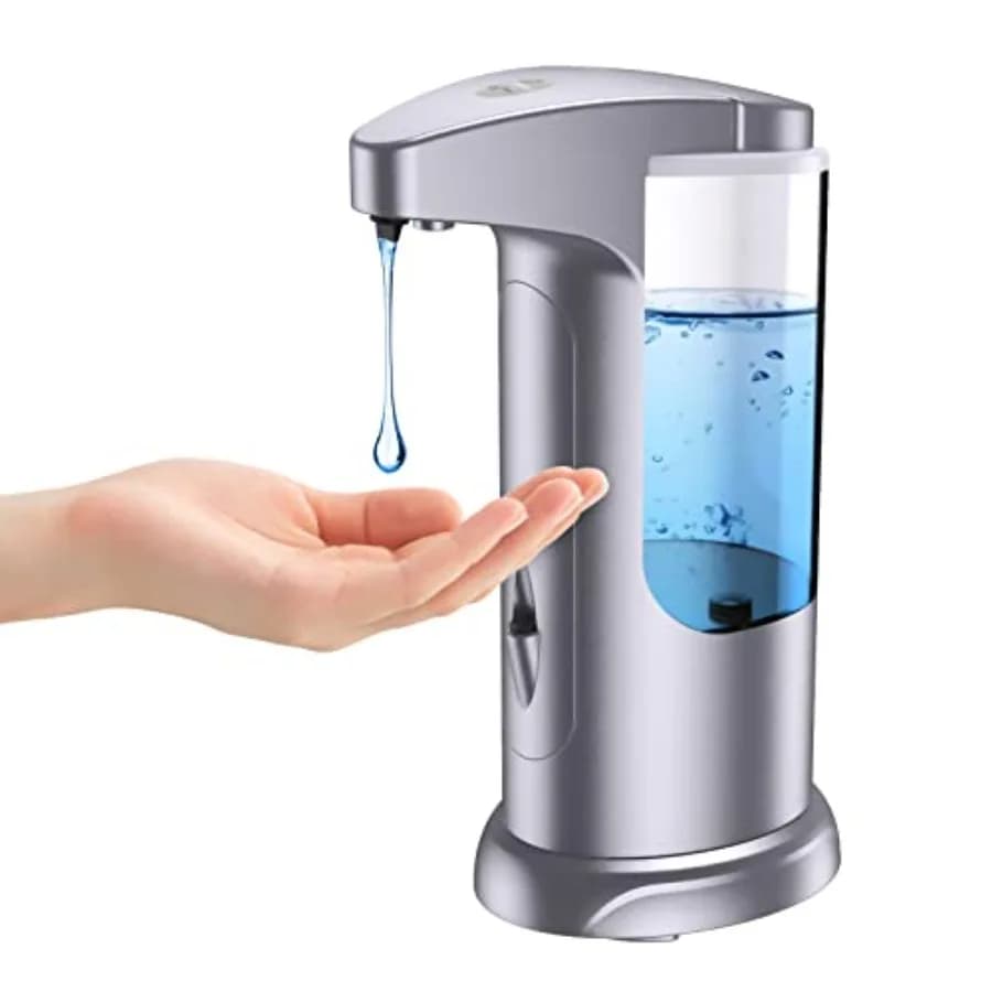 Dispenser Automatico di Sapone Liquido da 12.5oz, Erogazione Senza Contatto a Batteria, Volume Regolabile, Premium per Cucina e Bagno