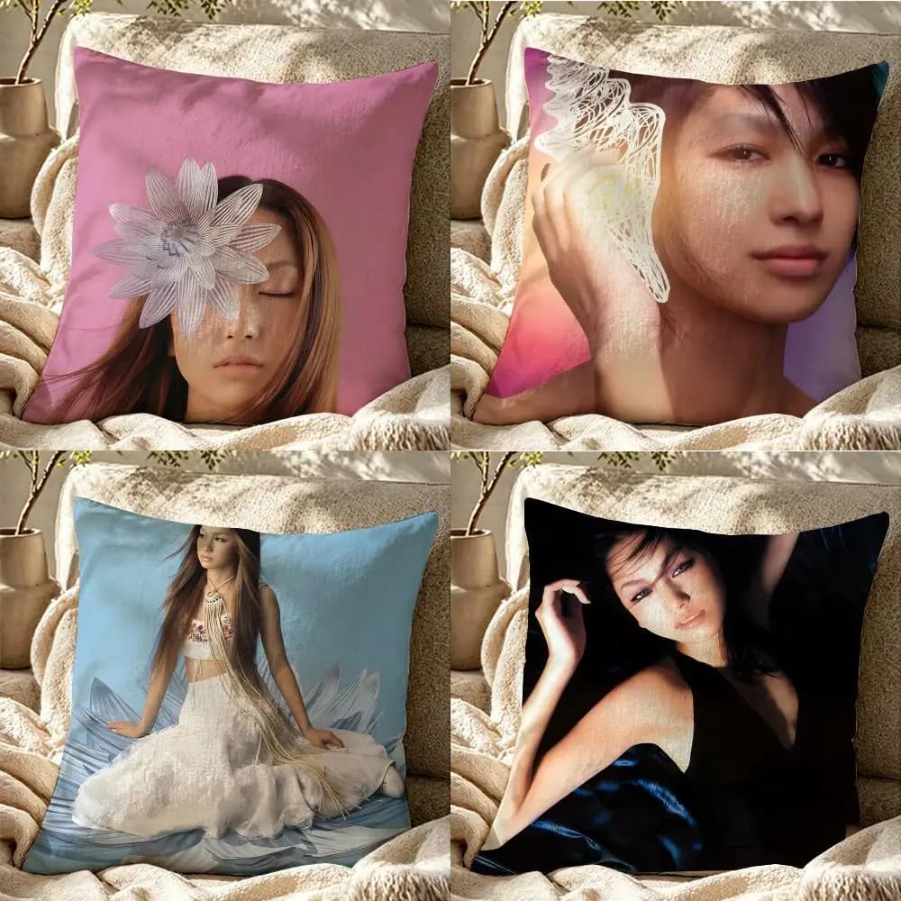 M-Mika Nakashima Cushion Cover Cushion cover pillowcase, anti-mite invisible zipper, linen sofa cushion