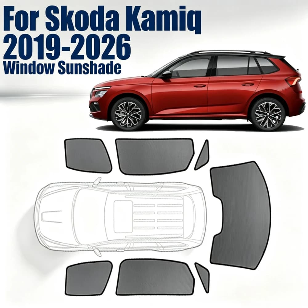 For Skoda Kamiq 2019 - 2026 2020 2025 Custom Magnetic Car Window Sunshade Curtain Mesh Front Windshield Frame Curtain