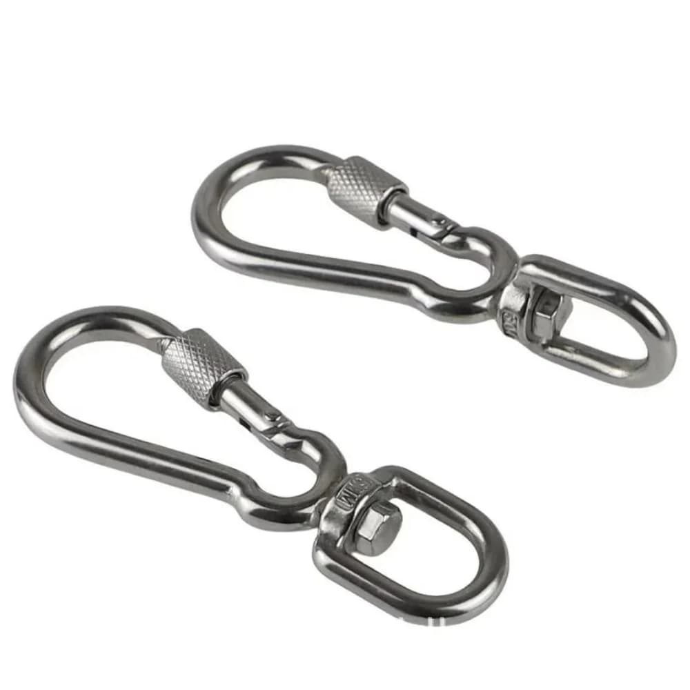 2 Pezzi Moschettone in Acciaio Inox 304 per Guinzaglio Cane, Clip Multiuso a Sgancio Rapido, Ganci a Scatto Resistenti