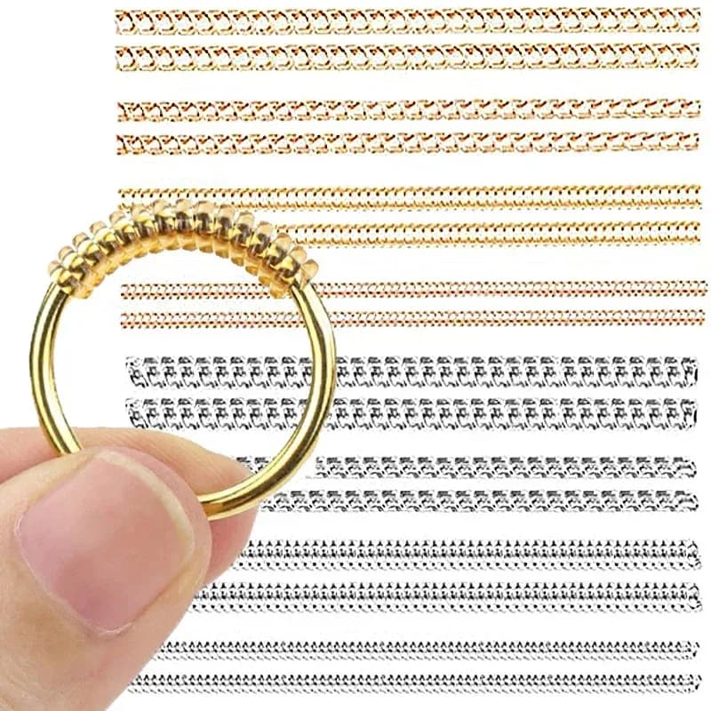 8 pcs/set ring size regulator, invisible silicone spiral pad for loose rings, ring protection meter reducer