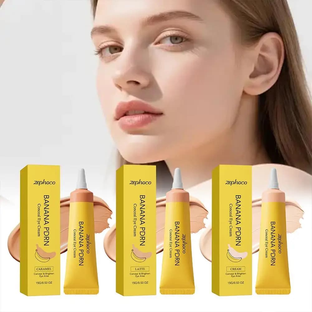 Zephoco Dark Circles Concealer Banana Pdrn Cover Blemishes Eye Brightener Lightweight Non-sticky Under-Eye Concealer Moisturizer