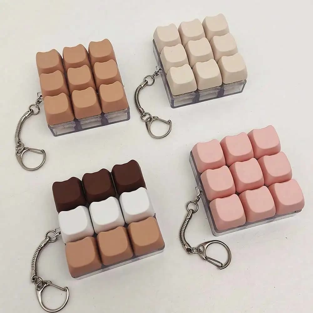 Portachiavi a Forma di Gatto Antistress, Tester per Switch di Tastiere Meccaniche, Decorazione da Scrivania, Ciondolo per Telefono, Giocattoli Creativi Anti-Ansia Pop Fidget
