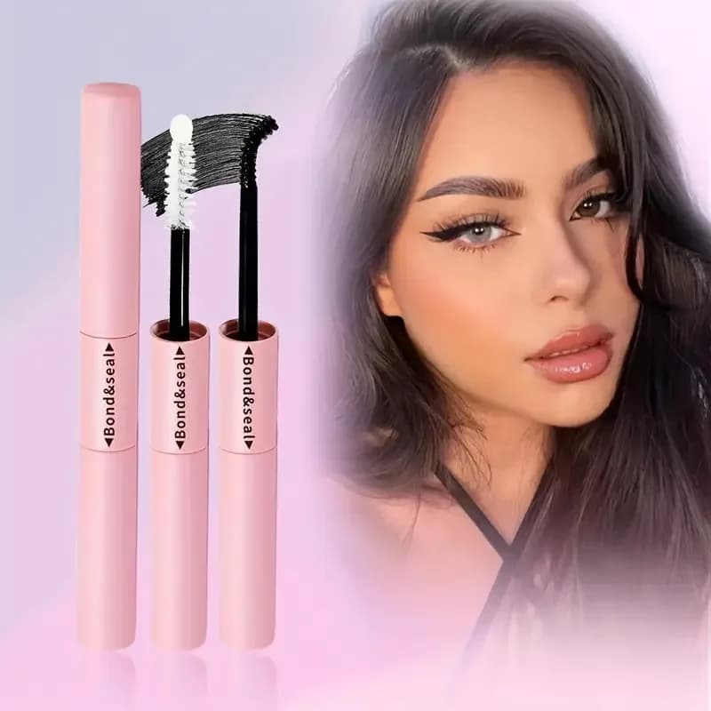 72 hour super resistant eyelashes sealing glue, 2 in 1 latex waterproof glue for DIY cluster eyelashes, fake eyelashes set
