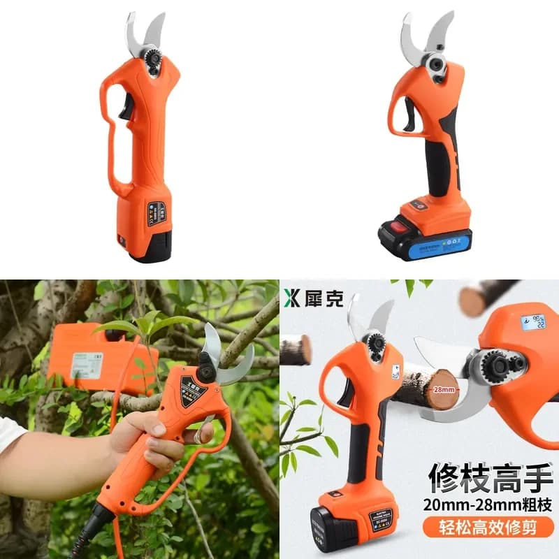Cordless Electric Pruning Shears Lithium Battery Garden Scissors for Fruit Tree Branches Flower Trimming Tool