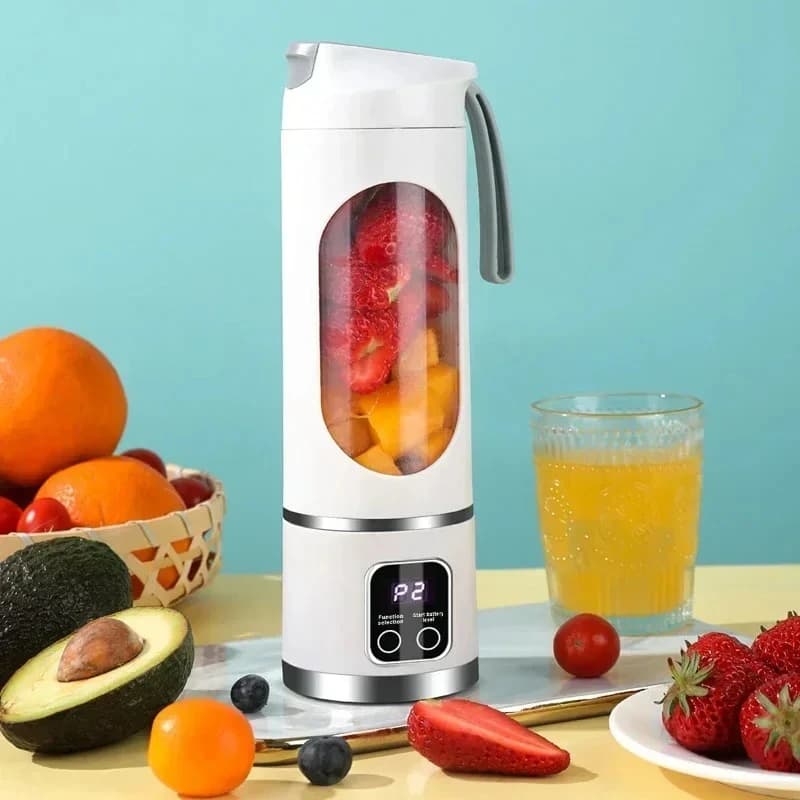 Wireless USB Rechargeable Portable Blender with Digital Display for Fruit Blends and Domestic and Outdoor Use