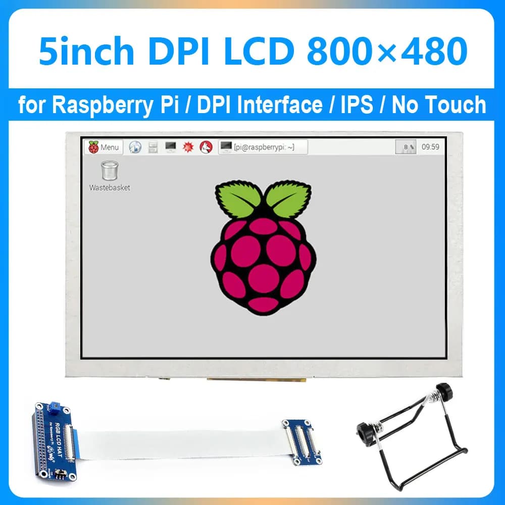 Raspberry Pi 5 pollici DPI Interfaccia IPS Display 800*480Pixel Velocità di aggiornamento MAX 60Hz Per Raspberry Pi 5/2B/3B/4B/Zero/Zero W