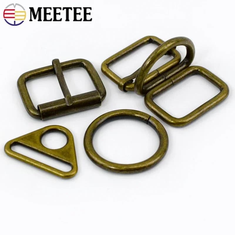 10Pcs Bronze Bag Ring Buckles Metal O D Rings Clasp Webbing Dog Leash Hook Backpack Belt Loops DIY Sewing Accessories