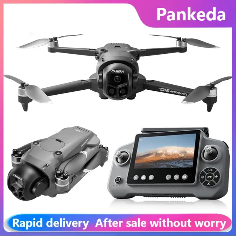 D15 Professional 4K HD Triple Camera Drone with Brushless Motor, Aerial RC Quadcopter with 360° Obstacle Avoidance Airdrop Toy