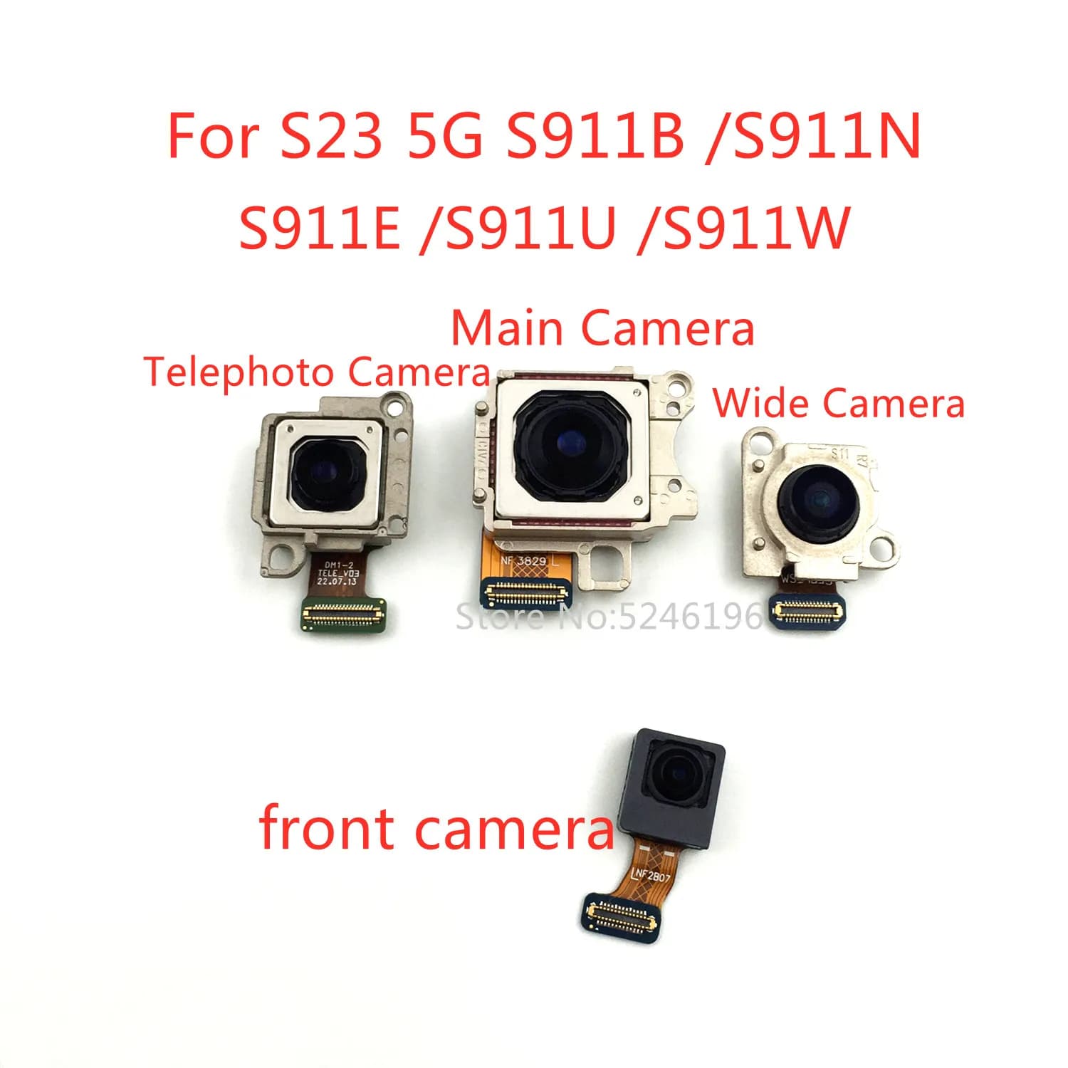 1 pz Indietro grande Modulo fotocamera posteriore principale per Samsung Galaxy S23 5G S911B S911N S911E S23 5G S911U S911W Sostituisci la parte.