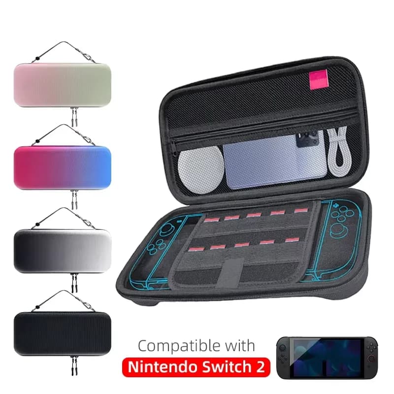 DATA FROG EVA Portable Travel Carrying Storage Bag for Switch 2 Game Console, Protective Carry Case Gaming Accessories