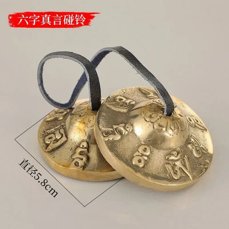 Tibet Tibetan Nepalese copper Tingsha bell Statue Ornament Home Office Cabinet Deco Desktop Decor Figurines