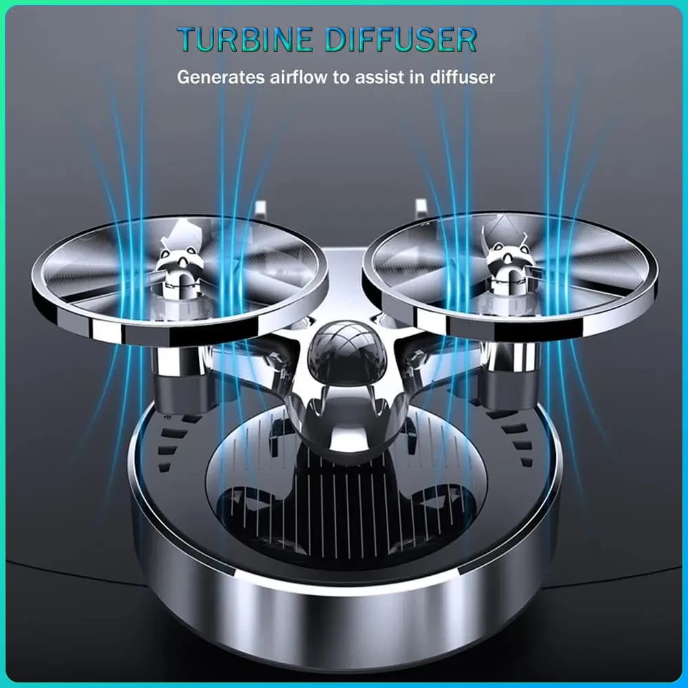 Helicopter with solar energy rotation Solar aromatherapy Deodorant for auto Alloy fragrance Auto flavor diffuser Interior accessories