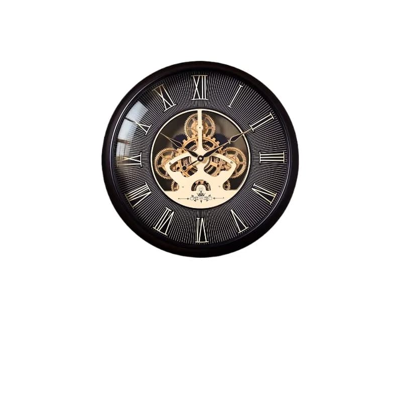 Creative gear wall clock living room light luxury high-end European retro wall watch