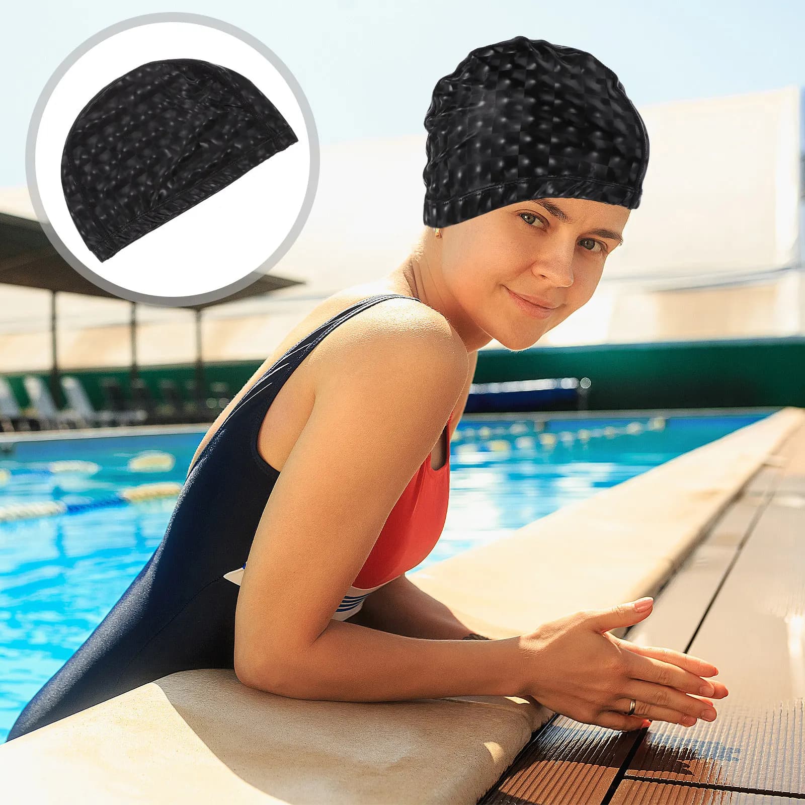 Cuffia da Nuoto Rivestita in PU per Adulti, Leggera, Flessibile, Impermeabile, Riduce l'Affaticamento della Testa, Protegge i Capelli, Ideale per la Piscina