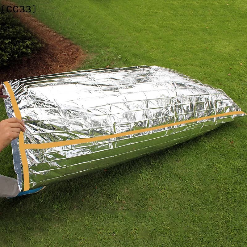 Nuovo sacco a pelo impermeabile per sopravvivenza di emergenza, attrezzatura da campeggio EDC per esterni, sacco termico, kit di pronto soccorso, coperta in Mylar〔CC33〕
