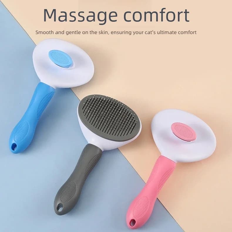 Self Cleaning Slicker Brush Dog Cat Bunny Pet Grooming Shedding Brush - Easy to Remove Loose Undercoat Pet Massaging Tool