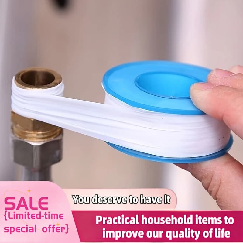PTFE Water Pipe Tape Oil-Free Sealant Tape Sealant Tape for Threading Seal for White Pipe Threading Tape Essential Raw Material Tape for Home