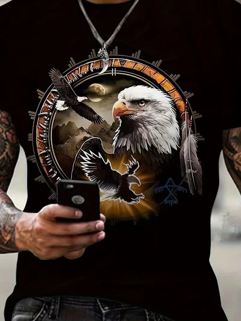 T-shirt estiva da uomo a maniche corte con stampa, adatta per San Valentino e Pasqua, come regalo per le vacanze, per viaggiare