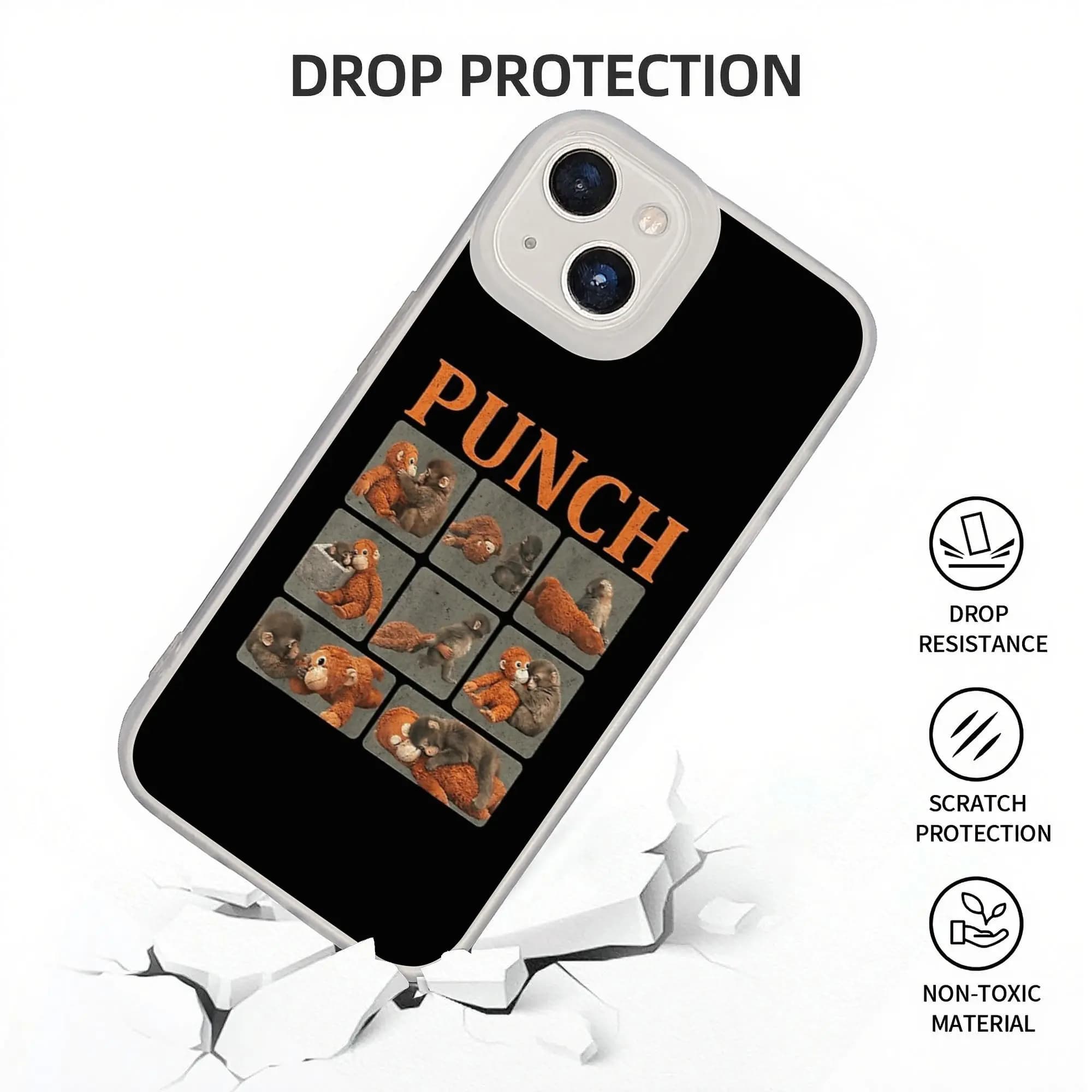 Nuova Cover Antiurto Armor Bumper a Forma di Scimmia Carina e Divertente per iPhone 17...11 Pro Max
