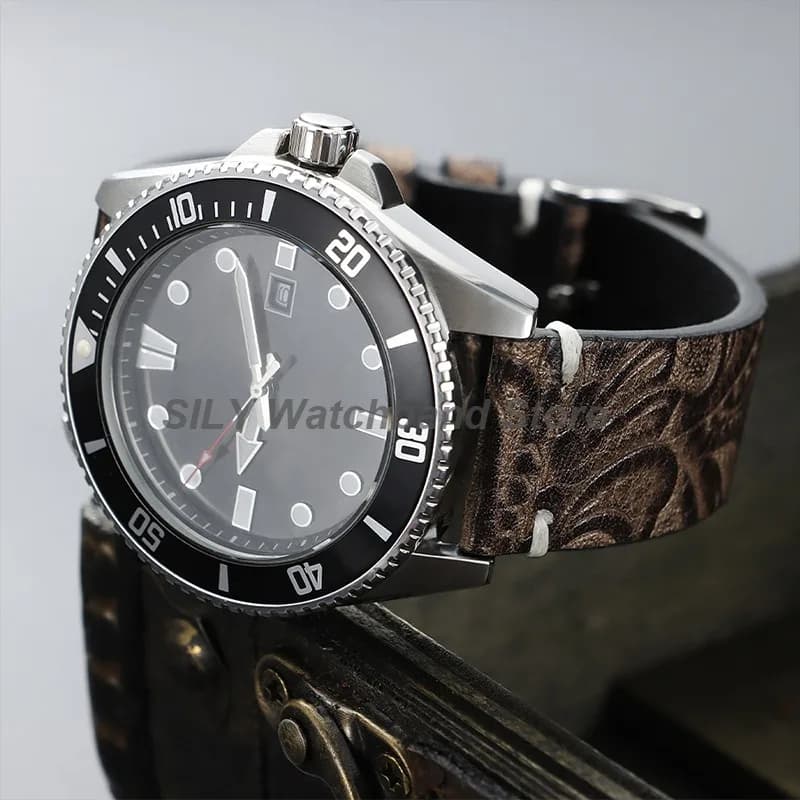 Leather strap 20mm 22mm for Huawei Watch GT5/GT4, Printed Pattern, Vitello Leather, Universal Bracelets for Men and Women