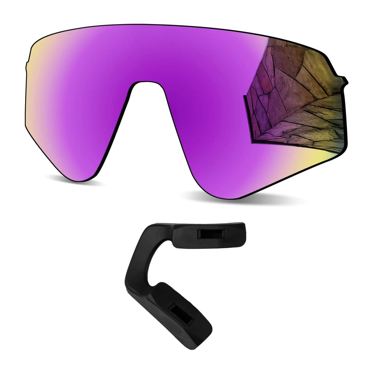 Lenti di ricambio polarizzate e cuscinetti nasali neri piccoli per occhiali da sole Oakley Sutro Lite Sweep OO9465 - Protezione UV al 100%